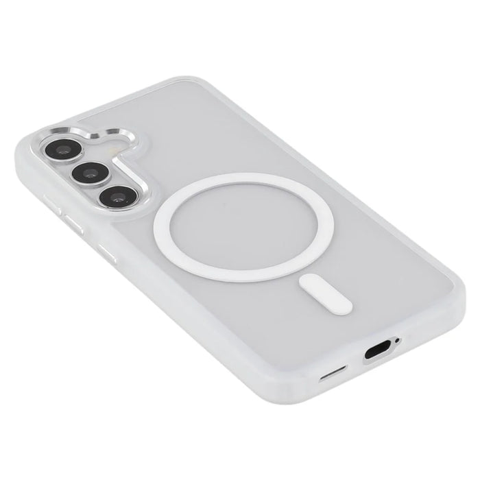 FULEXIN For Samsung Galaxy S25 Magnetic Case Anti Drop TPU + PC Phone Cover - White - 5