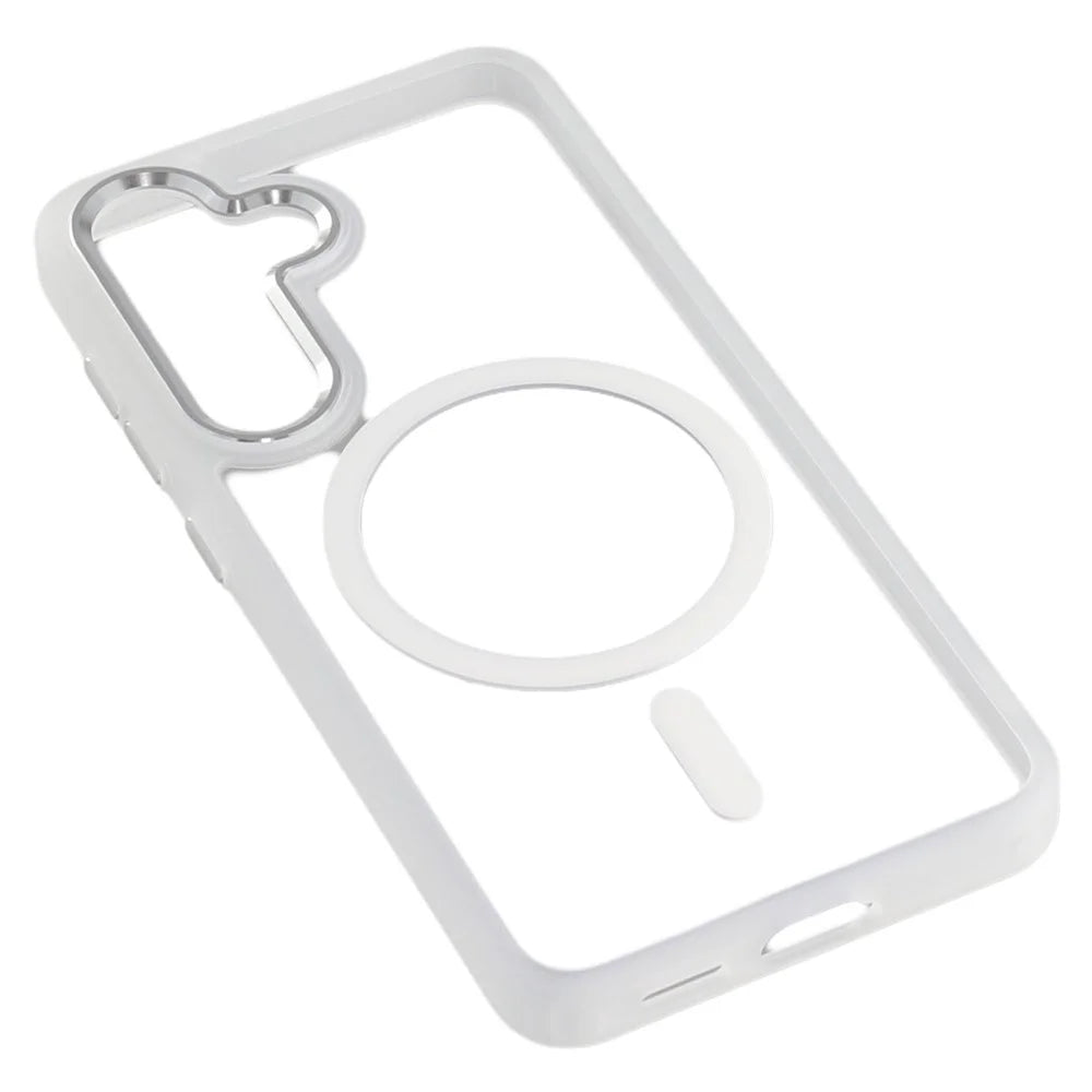 FULEXIN For Samsung Galaxy S25 Magnetic Case Anti Drop TPU + PC Phone Cover - White - 7