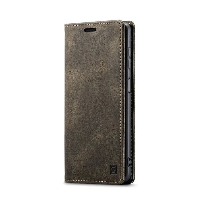 AUTSPACE For Samsung Galaxy M23 5G / Galaxy A23 5G (Global Version) Wallet Case  A01 Leather Stand Cover with RFID Blocking Card Holder - Coffee - 2