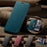 AUTSPACE For Samsung Galaxy A31 Wallet Case  A01 Leather Stand Cover with RFID Blocking Card Holder - Blue - 4