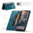 AUTSPACE For Samsung Galaxy A31 Wallet Case  A01 Leather Stand Cover with RFID Blocking Card Holder - Blue - 5