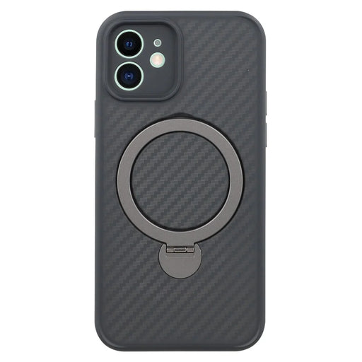For iPhone 12 Case Compatible with MagSafe Kickstand TPU + PC Phone Cover Carbon Fiber Texture - 1