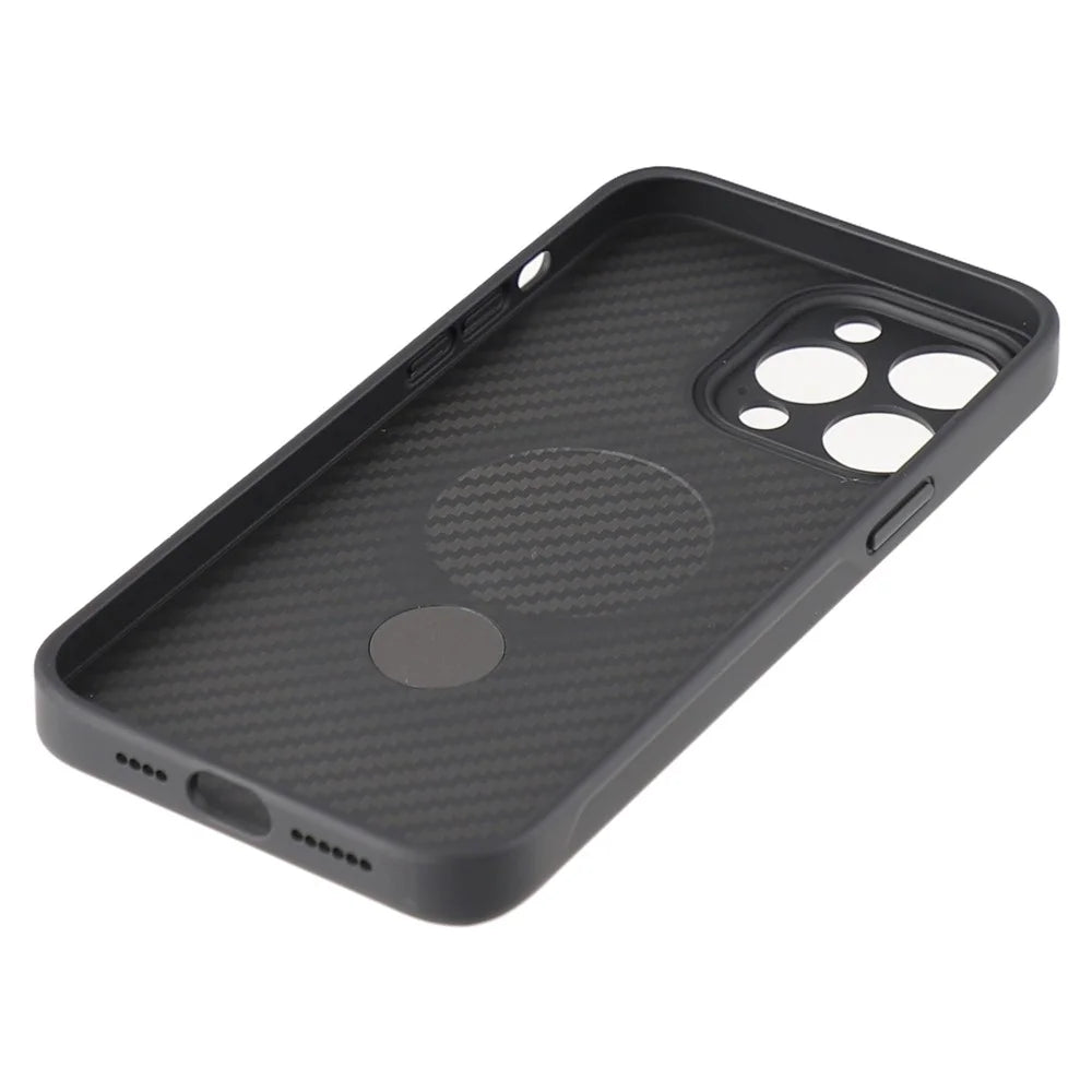 For iPhone 14 Pro Max Case Compatible with MagSafe Kickstand TPU + PC Phone Cover Carbon Fiber Texture - 5