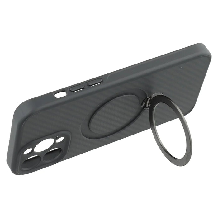 For iPhone 13 Pro Max Case Compatible with MagSafe Kickstand TPU + PC Phone Cover Carbon Fiber Texture - 4