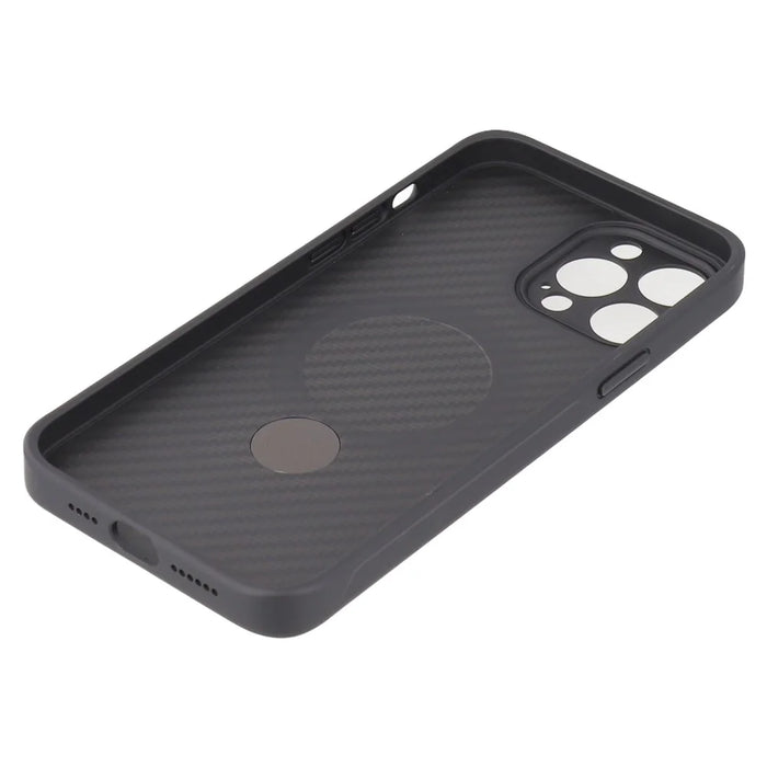 For iPhone 13 Pro Max Case Compatible with MagSafe Kickstand TPU + PC Phone Cover Carbon Fiber Texture - 5