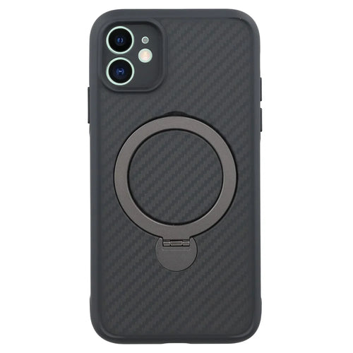 For iPhone 11 Case Compatible with MagSafe Kickstand TPU + PC Phone Cover Carbon Fiber Texture - 1