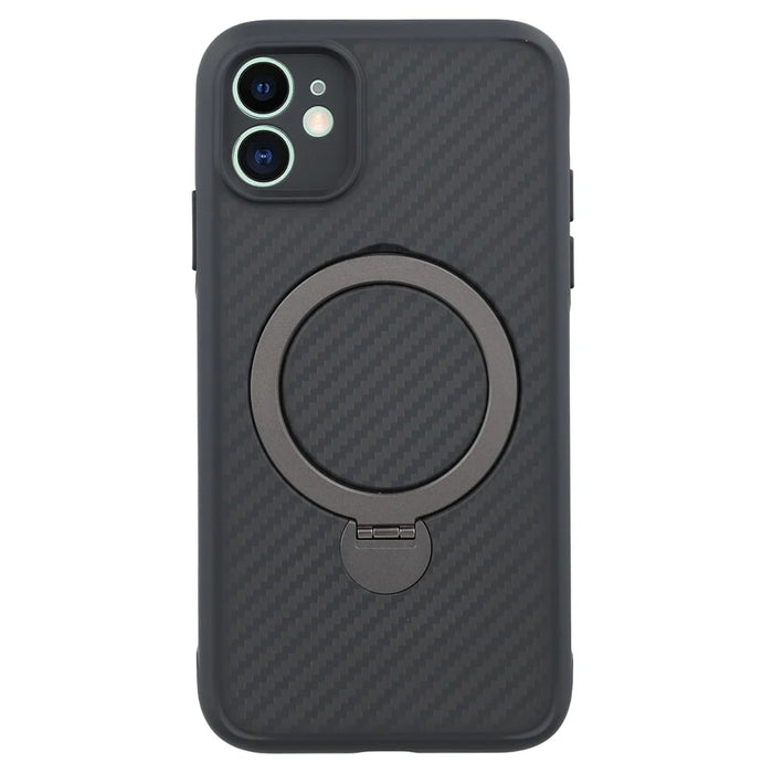 For iPhone 11 Case Compatible with MagSafe Kickstand TPU + PC Phone Cover Carbon Fiber Texture - 1