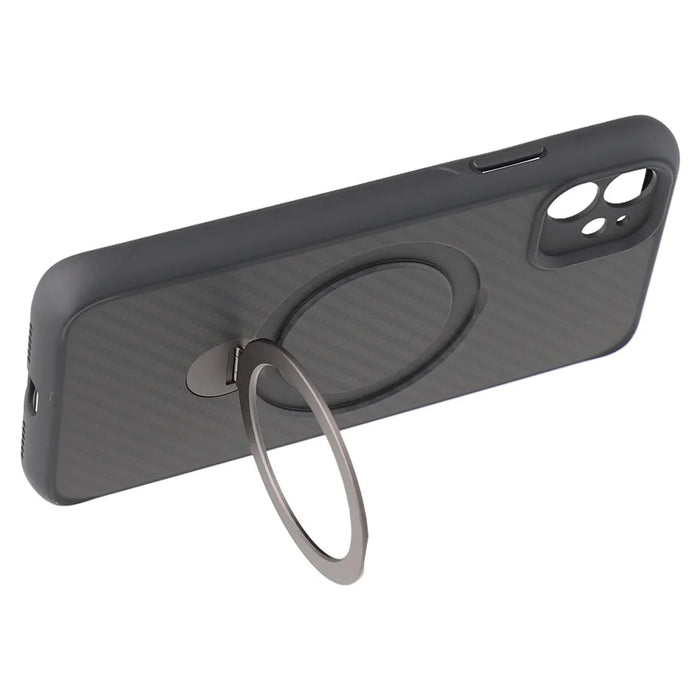 For iPhone 11 Case Compatible with MagSafe Kickstand TPU + PC Phone Cover Carbon Fiber Texture - 4