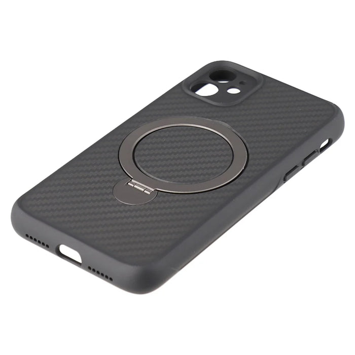 For iPhone 11 Case Compatible with MagSafe Kickstand TPU + PC Phone Cover Carbon Fiber Texture - 6