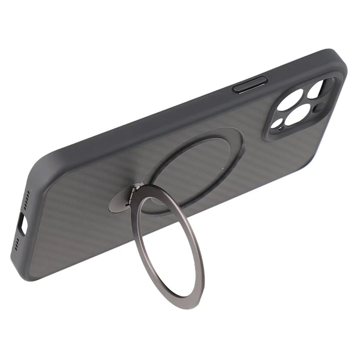 For iPhone 12 Pro Case Compatible with MagSafe Kickstand TPU + PC Phone Cover Carbon Fiber Texture - 4