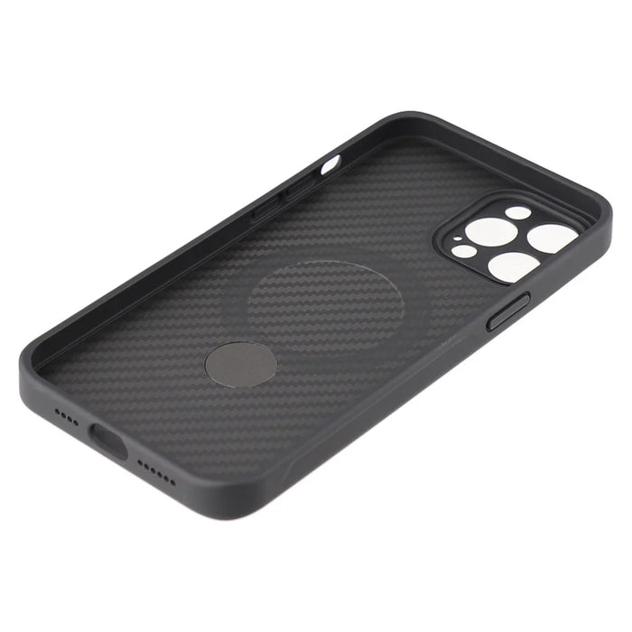 For iPhone 12 Pro Case Compatible with MagSafe Kickstand TPU + PC Phone Cover Carbon Fiber Texture - 5