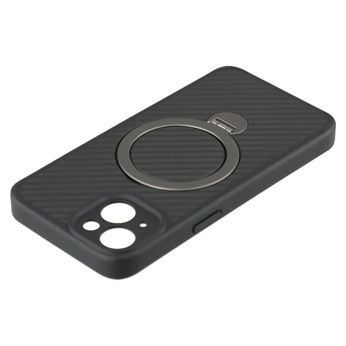 For iPhone 14 Case Compatible with MagSafe Kickstand TPU + PC Phone Cover Carbon Fiber Texture - 6