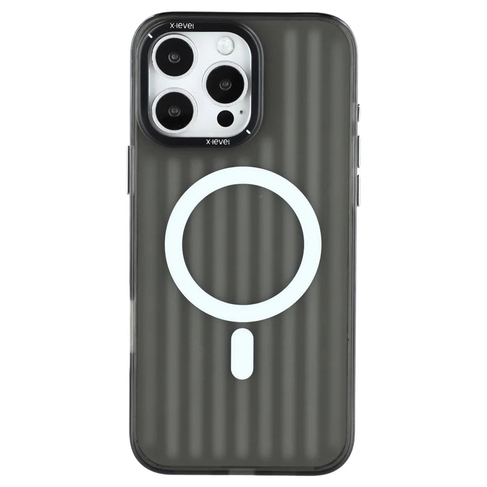X-LEVEL For iPhone 16 Pro Max Case Compatible with MagSafe Iridescent Color Changing PC + TPU Phone Cover - Black - 1