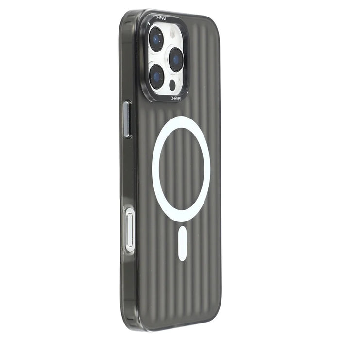 X-LEVEL For iPhone 16 Pro Max Case Compatible with MagSafe Iridescent Color Changing PC + TPU Phone Cover - Black - 3