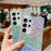 For Samsung Galaxy S24 Ultra Case Gradient TPU Phone Back Cover with Glitter Card Rhinestones Decor Strap - Pink - 4