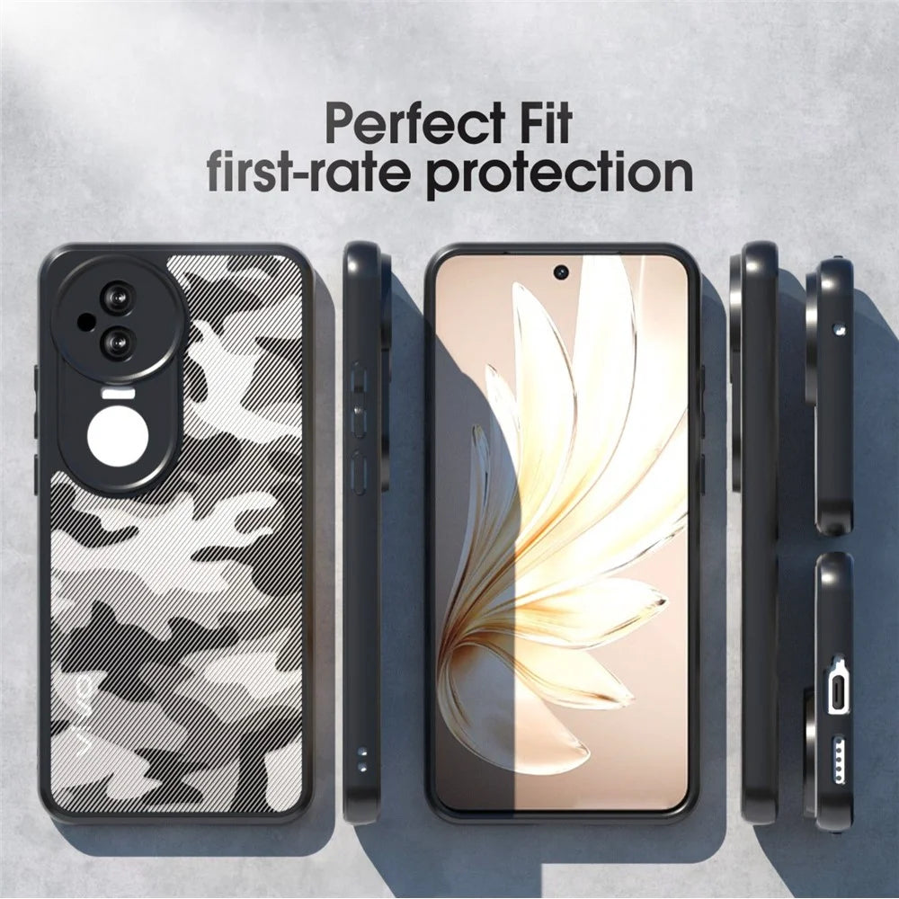 IBMRS For vivo S20 5G Case TPU + PC Heavy Duty Shockproof Phone Cover Camera Protection - Artistic Camouflage - 3