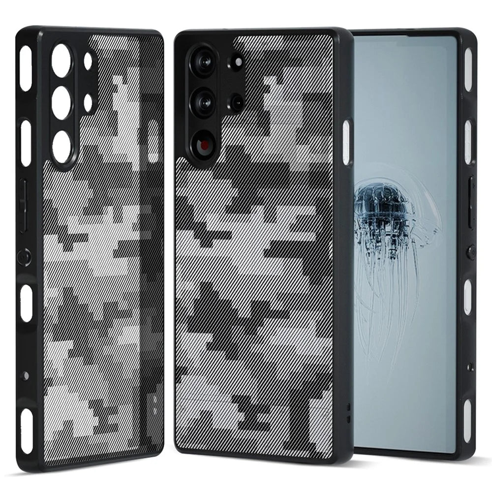 IBMRS For ZTE nubia Red Magic 10 Pro 5G / 10 Pro+ 5G Case TPU + PC Heavy Duty Shockproof Phone Cover Camera Protection - Grid Camouflage - 1