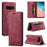 AUTSPACE For Samsung Galaxy S10 Plus Wallet Case  A01 Leather Stand Cover with RFID Blocking Card Holder - Red - 1