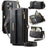 CASEME C39 Series For iPhone 13 Pro Max Case RFID Blocking 9 Card Slots Zipper Wallet Stand Leather Cover with Strap - Black - 1