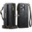 CASEME C39 Series For iPhone 13 Pro Max Case RFID Blocking 9 Card Slots Zipper Wallet Stand Leather Cover with Strap - Black - 2