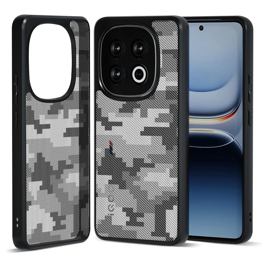 IBMRS For vivo iQOO 13 5G Case TPU + PC Heavy Duty Shockproof Phone Cover Camera Protection - Grid Camouflage - 1