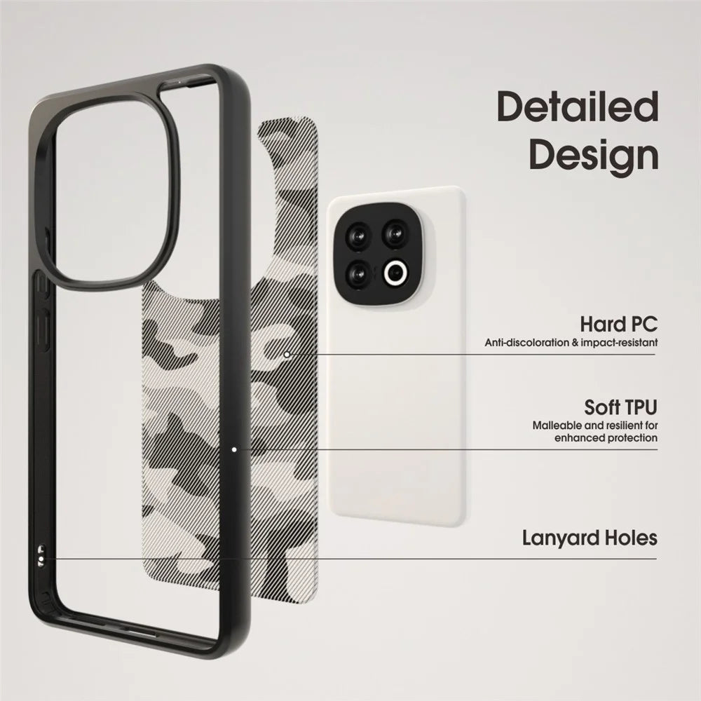 IBMRS For vivo iQOO 13 5G Case TPU + PC Heavy Duty Shockproof Phone Cover Camera Protection - Grid Camouflage - 2