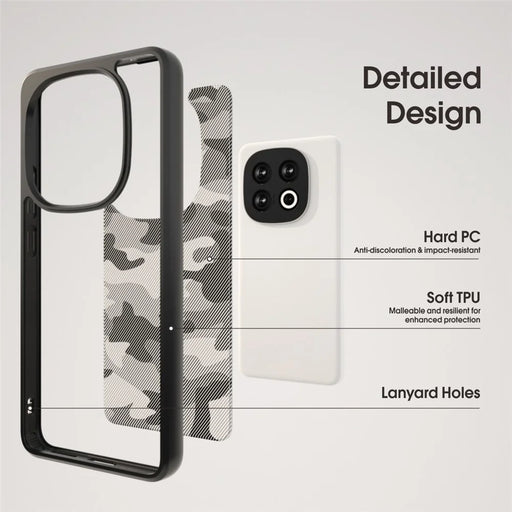 IBMRS For vivo iQOO 13 5G Case TPU + PC Heavy Duty Shockproof Phone Cover Camera Protection - Grid Camouflage - 2