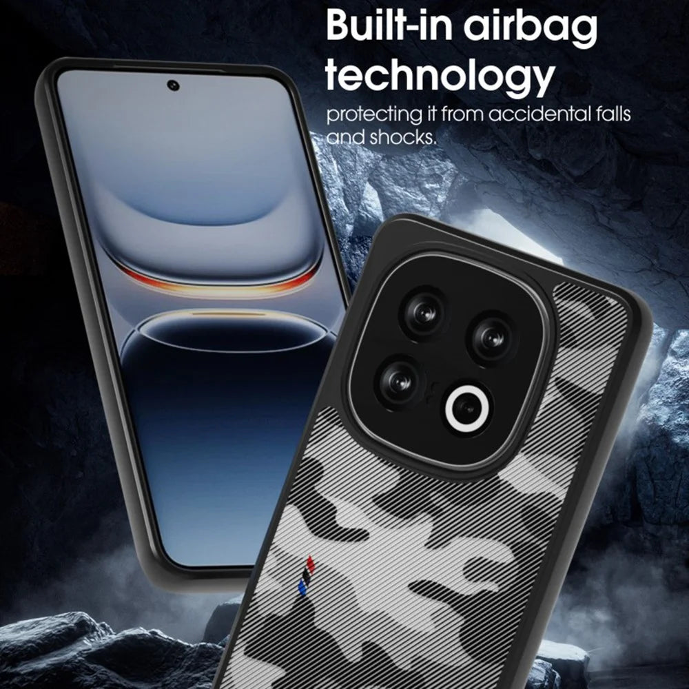 IBMRS For vivo iQOO 13 5G Case TPU + PC Heavy Duty Shockproof Phone Cover Camera Protection - Grid Camouflage - 5