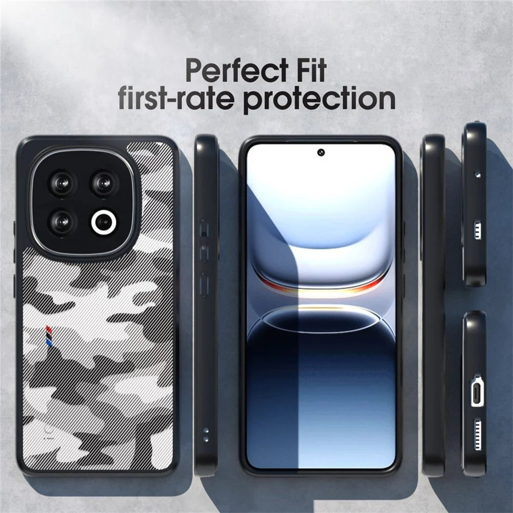 IBMRS For vivo iQOO 13 5G Case TPU + PC Heavy Duty Shockproof Phone Cover Camera Protection - Grid Camouflage - 7