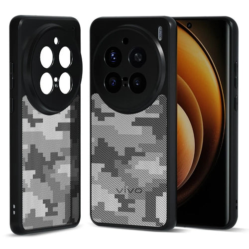 IBMRS For vivo X200 Pro 5G Case TPU + PC Heavy Duty Shockproof Phone Cover Camera Protection - Grid Camouflage - 1