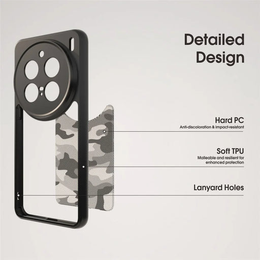 IBMRS For vivo X200 Pro 5G Case TPU + PC Heavy Duty Shockproof Phone Cover Camera Protection - Grid Camouflage - 2
