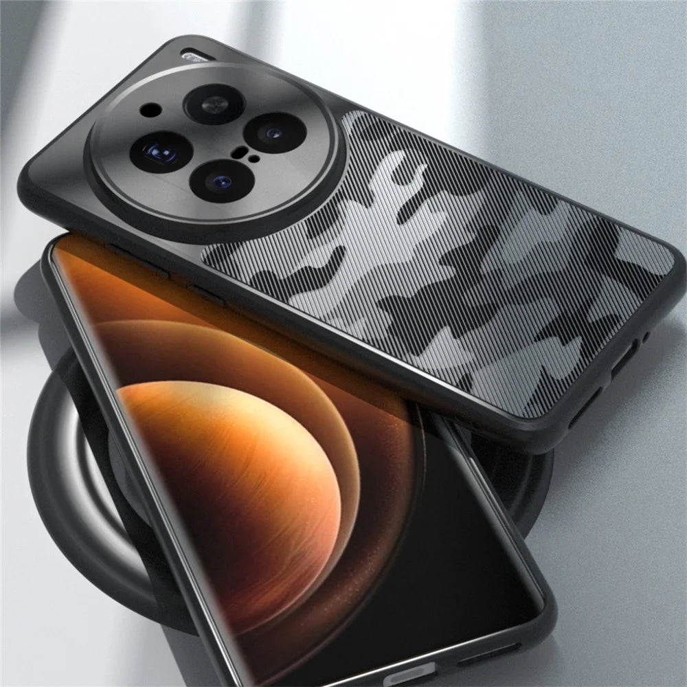 IBMRS For vivo X200 Pro 5G Case TPU + PC Heavy Duty Shockproof Phone Cover Camera Protection - Grid Camouflage - 6