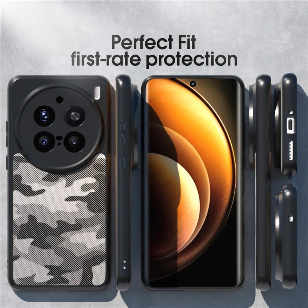 IBMRS For vivo X200 Pro 5G Case TPU + PC Heavy Duty Shockproof Phone Cover Camera Protection - Grid Camouflage - 7