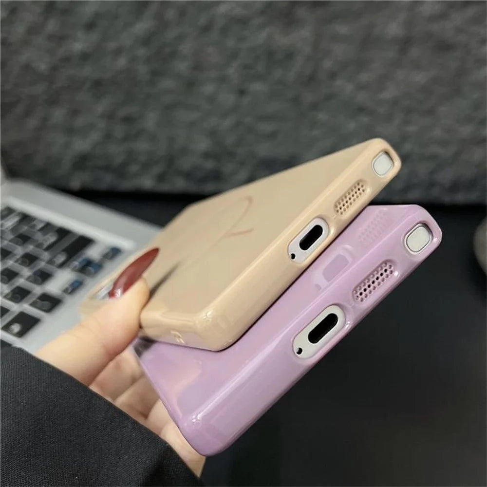 For Samsung Galaxy S25 Ultra Magnetic Case Glossy TPU Shockproof Phone Cover - Purple - 3