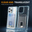 For iPhone 15 Pro Max Case Reinforced Corners TPU + Acrylic Phone Cover with Kickstand Card Holder - Transparent Blue - 6