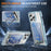 For iPhone 15 Pro Max Case Reinforced Corners TPU + Acrylic Phone Cover with Kickstand Card Holder - Transparent Blue - 7