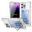For iPhone 14 Pro Max Case Reinforced Corners TPU + Acrylic Phone Cover with Kickstand Card Holder - Transparent - 1