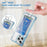 For iPhone 13 Pro Max Case Reinforced Corners TPU + Acrylic Phone Cover with Kickstand Card Holder - Transparent Blue - 7