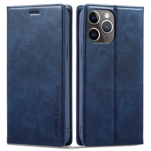 LC.IMEEKE Anti-drop Phone Cover For iPhone 11 Pro 5.8 inch, RFID Blocking Magnetic Auto Closing Phone Flip Leather Wallet Case Stand - Blue - 1