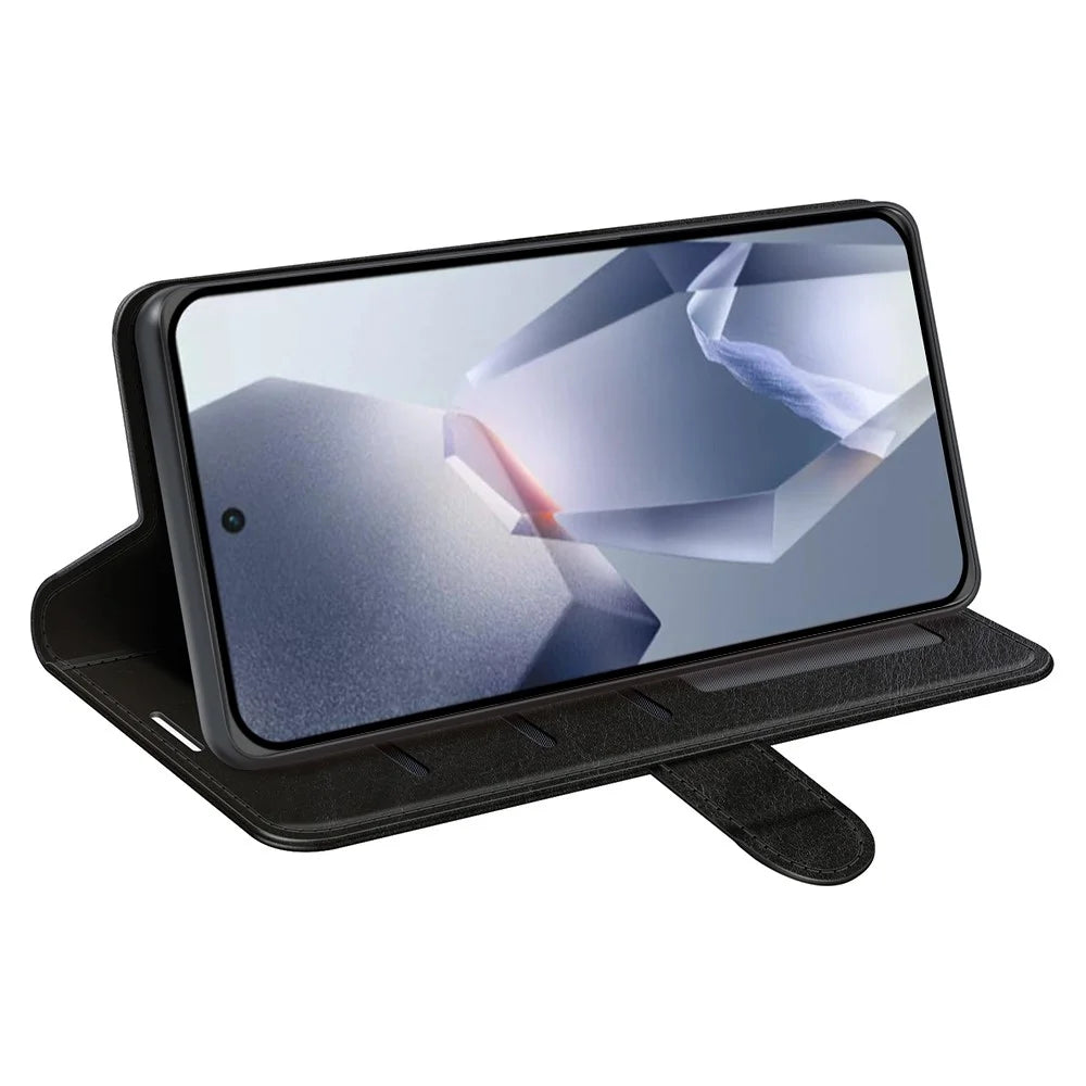 For OnePlus Ace 5 Pro 5G Wallet Case Crazy Horse Texture Stand Leather Phone Cover - Black - 3