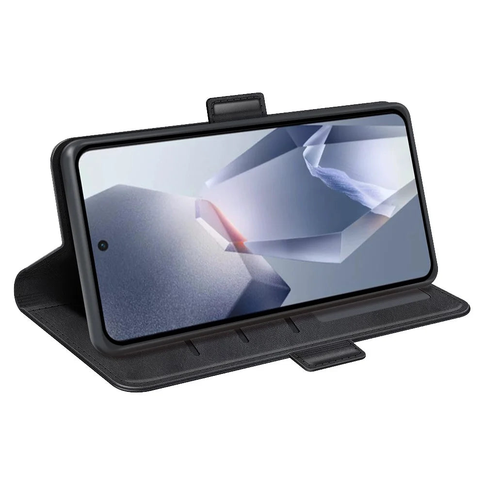 For OnePlus Ace 5 Pro 5G / Ace 5 5G / 13R 5G Stand Case Calf Texture Leather Wallet Phone Cover - Black - 3