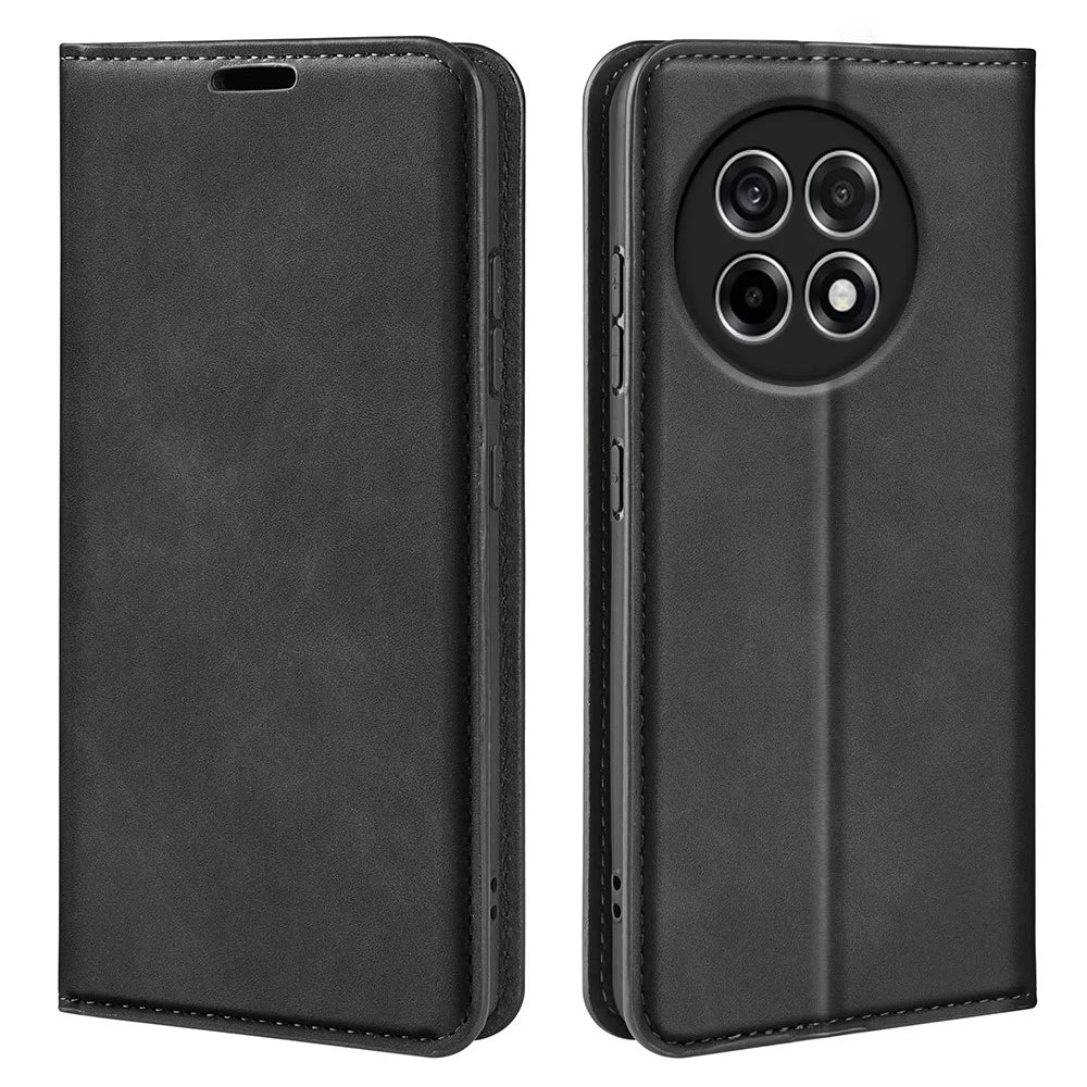 For OnePlus Ace 5 Pro 5G / Ace 5 5G / 13R 5G Case Skin Touch Leather Wallet Phone Cover - Black - 1