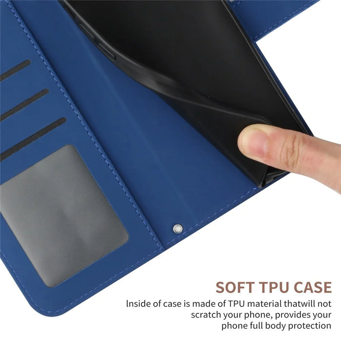 For OnePlus 13R 5G Case Sunflower Imprint Leather Wallet Phone Cover with Wrist Strap - Sapphire - 7