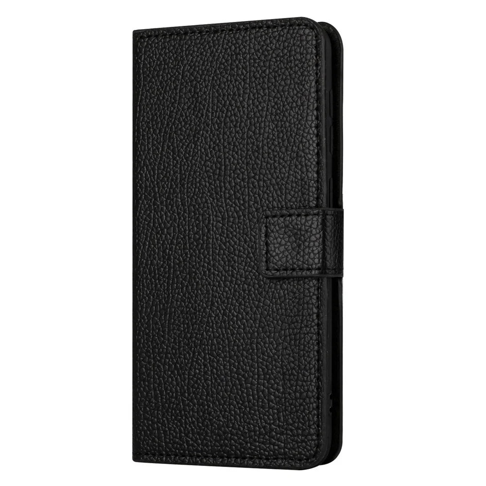 Drop-proof Phone Case for Samsung Galaxy A23e / A23S, Anti-scratch Litchi Texture PU Leather Smartphone Wallet Cover Stand - Black - 4