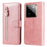 For Realme GT 7 Pro 5G Case Zipper Wallet Calf Texture PU Leather Phone Cover - Pink - 1
