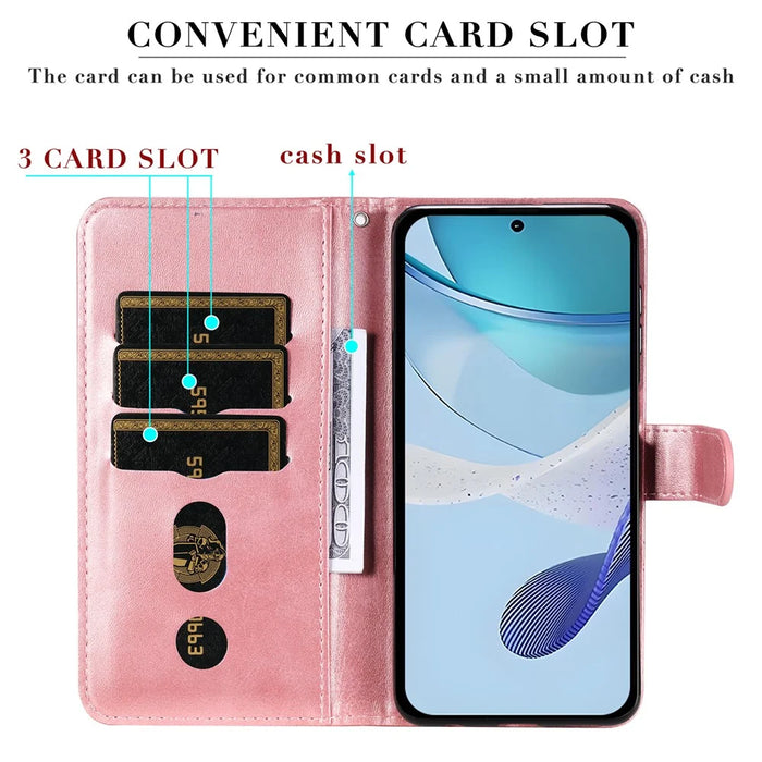 For Realme GT 7 Pro 5G Case Zipper Wallet Calf Texture PU Leather Phone Cover - Pink - 5