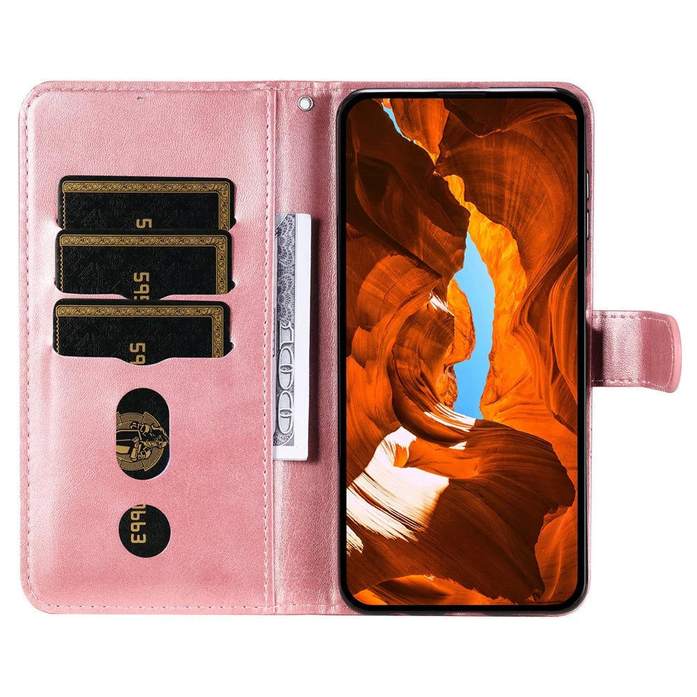 For vivo S20 5G Case Zipper Wallet Calf Texture PU Leather Phone Cover - Pink - 2