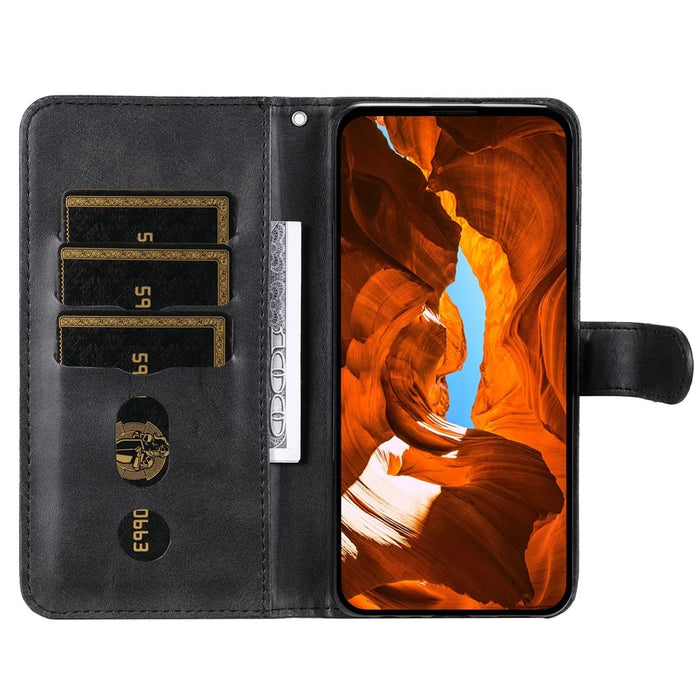 For vivo S20 Pro 5G Case Zipper Wallet Calf Texture PU Leather Phone Cover - Black - 2