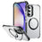 For Samsung Galaxy A34 5G Clear Phone Case with Lens Kickstand Cover Magnetic Case - Black - 1