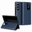 For Samsung Galaxy Z Fold6 5G Case with Card Holder Smart View Window Leather Phone Cover - Sapphire - 1